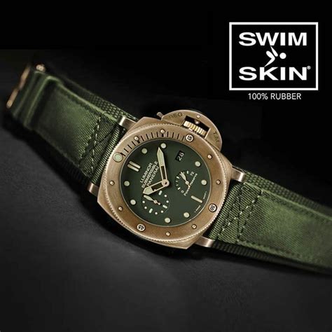 panerai oem green rubber strap|panerai rubber straps for 40mm.